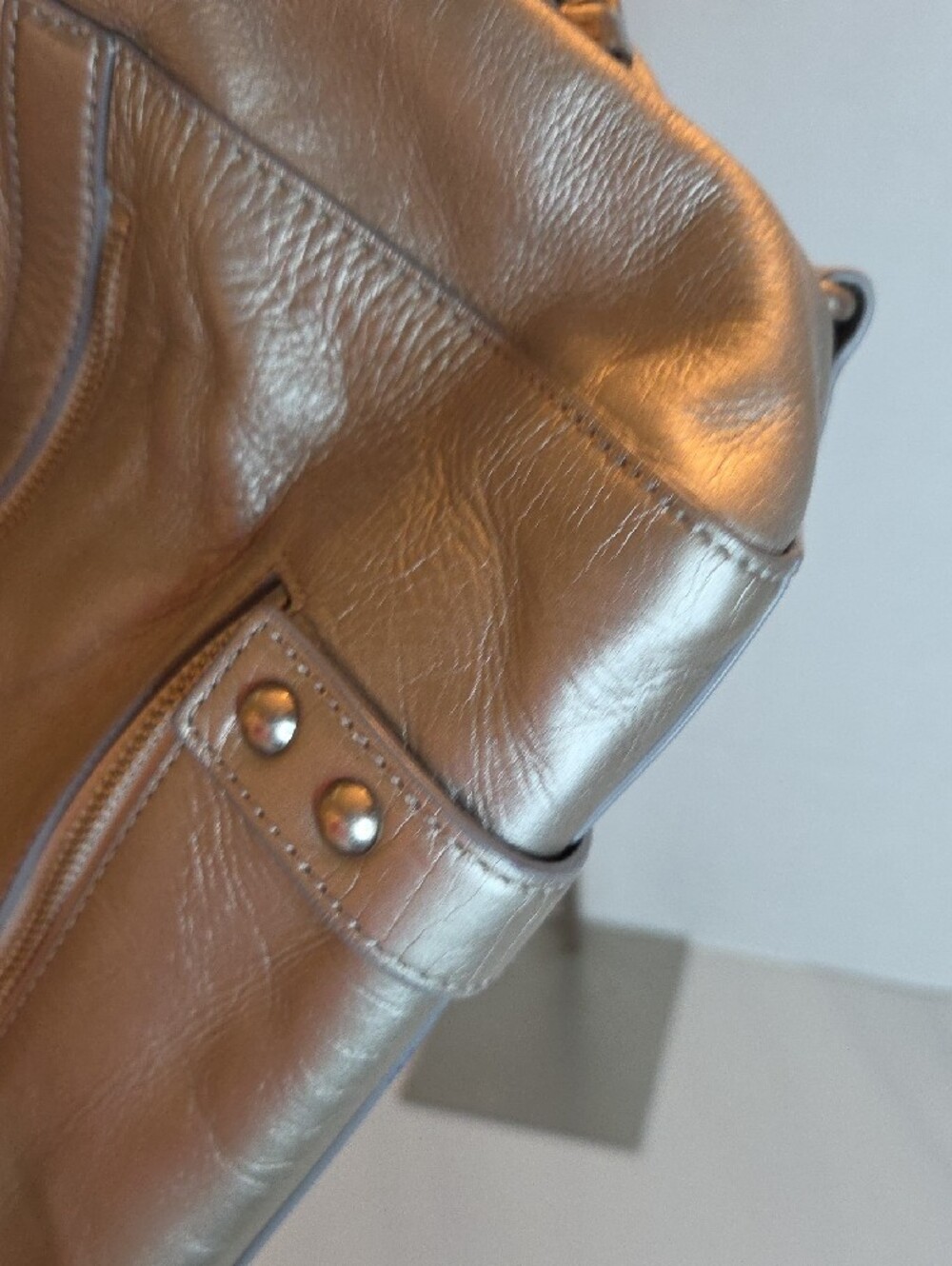 Club Monaco Metallic Silver Chain-Handle Shoulder Bag - Picture 9 of 10
